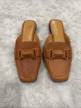 Cole Haan Slip-On Leather Mules Buckle,square toe silhouette Woman’s Size 7.5